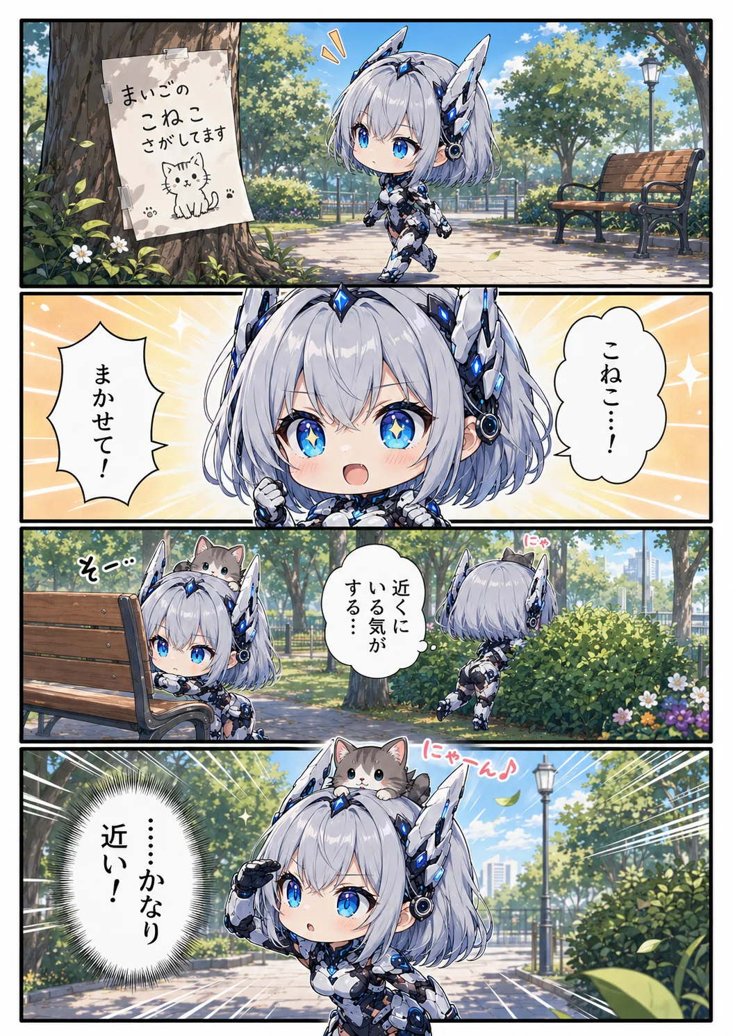 4コマ漫画 第4話「まいごのこねこ」