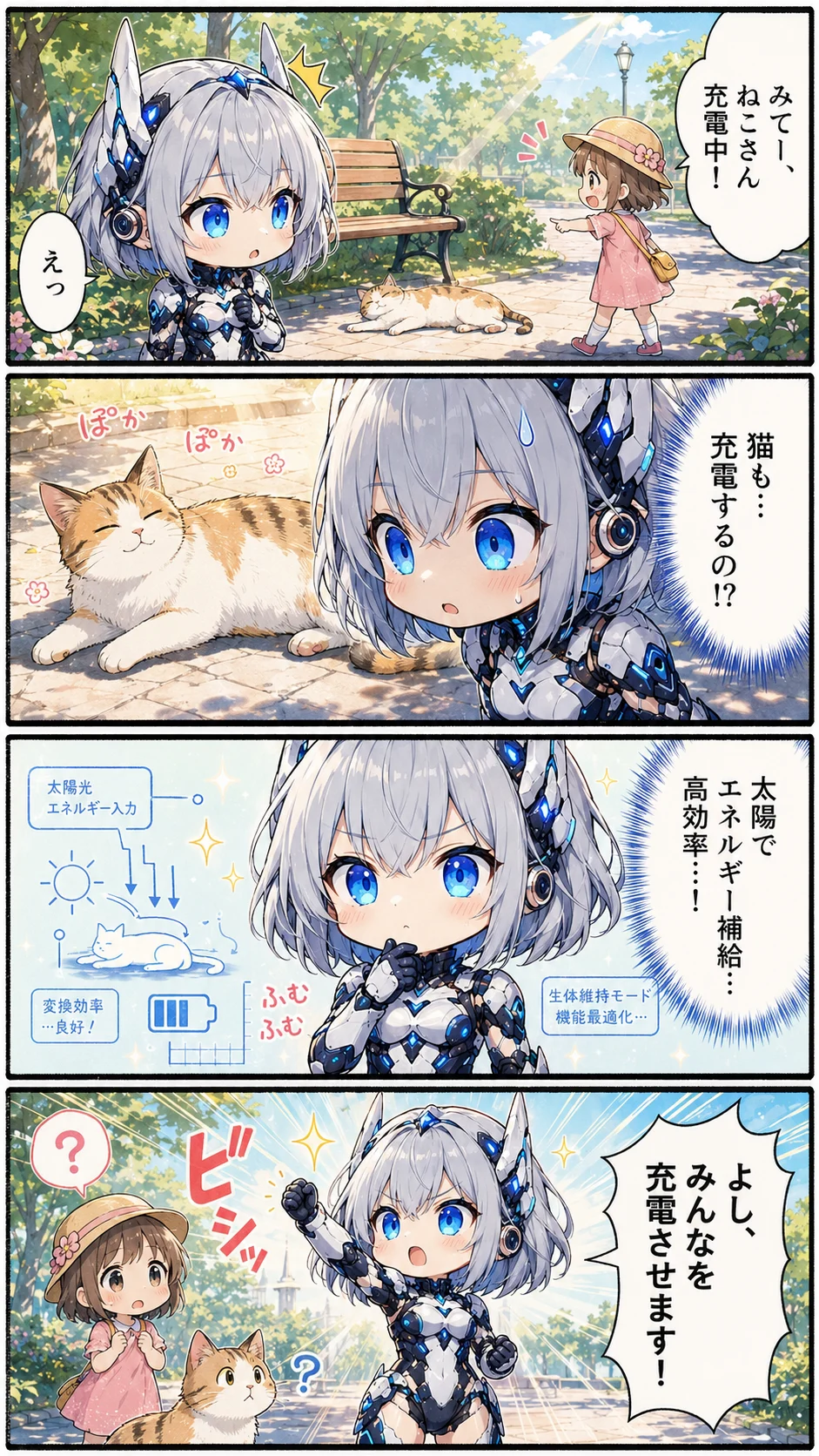 4コマ漫画 第5話「ひなた充電所」
