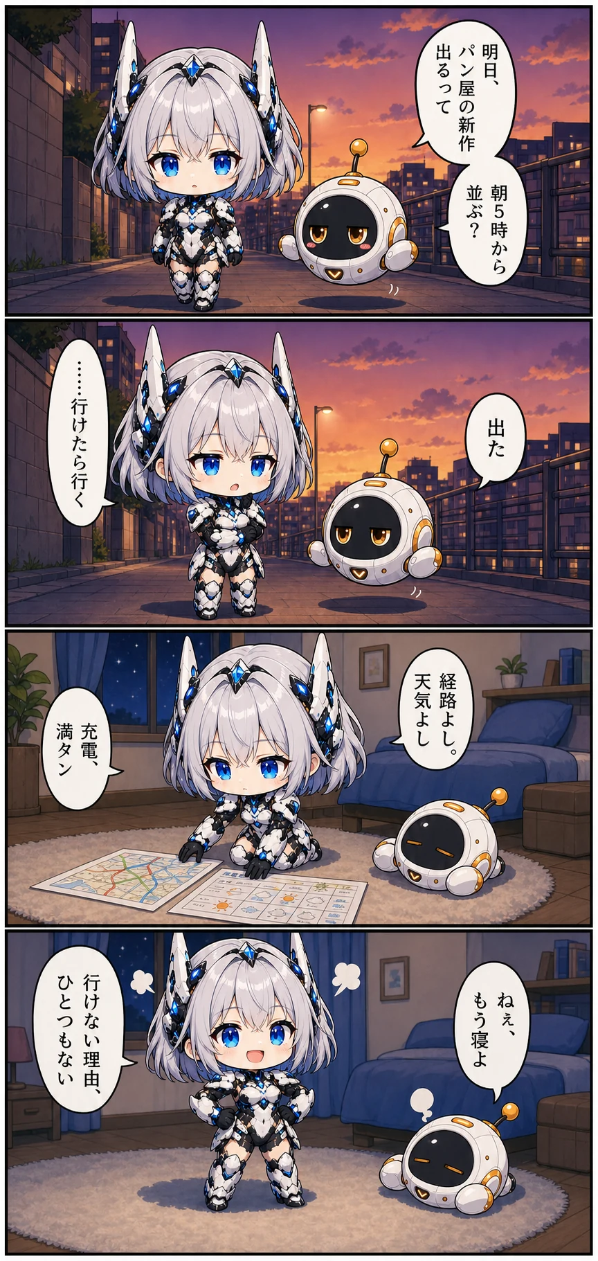 4コマ漫画 第7話「行けたら行く」2ページ目。